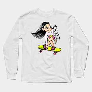 Stoked Skater Girl Long Sleeve T-Shirt